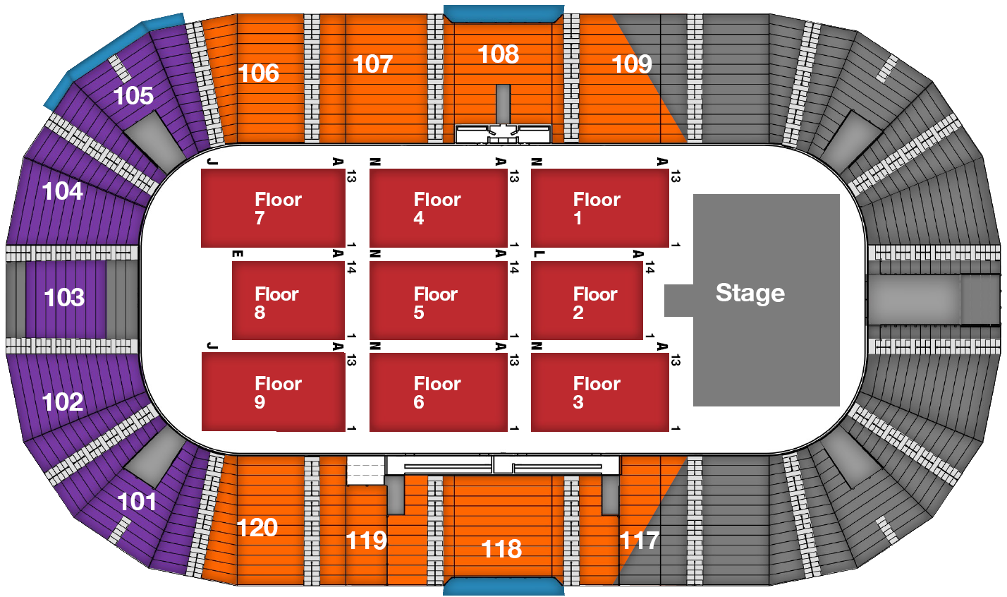 Footprint Arena Seating Chart